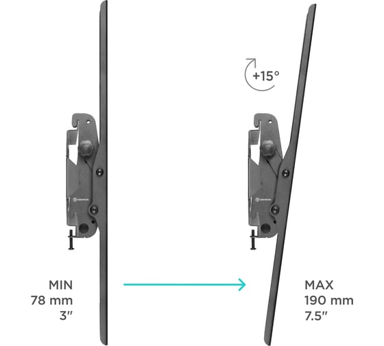 Наклонный кронштейн для телевизора 55-100 ONKRON Black UT4