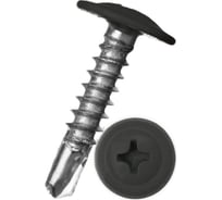 Саморез крашеный с пресс-шайбой со сверлом КВАДРА 4.2x19 мм, RAL 7024, 100 шт 702419207100