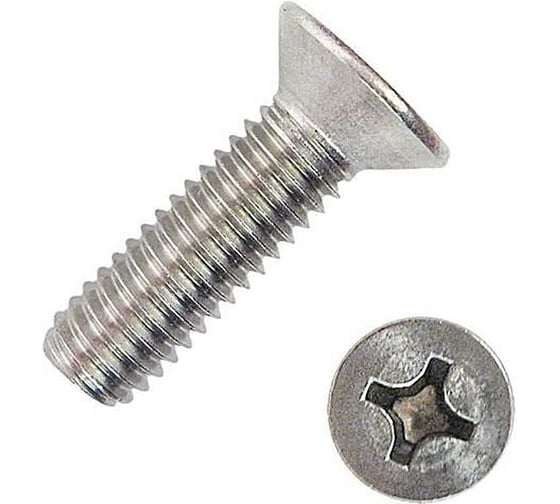 Винт нержавеющий 23 Болта 6x20 мм DIN 965 с потайной головкой, 100 шт. АС9500602094007ф100 1