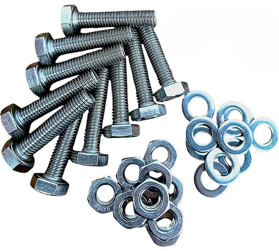 Болт 23 Болта нержавеющий, 6x35 мм, DIN933, с гайкой и шайбой, 100 шт. 33373