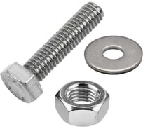 Болт 23 Болта нержавеющий, 6x50 мм, DIN933, с гайкой и шайбой, 50 шт. 33376