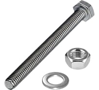 Болт 23 Болта нержавеющий, М4x50 мм DIN 933 с гайкой и шайбой, 10 шт. 11539