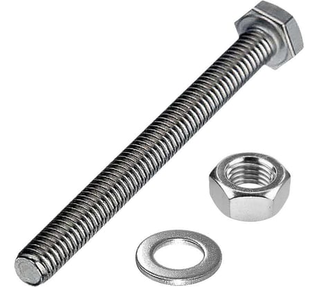 Болт 23 Болта нержавеющий, М4x50 мм DIN 933 с гайкой и шайбой, 10 шт. 11539