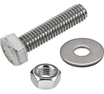 Болт 23 Болта нержавеющий, 8x30 мм, DIN933, с гайкой и шайбой, 100 шт. 33385