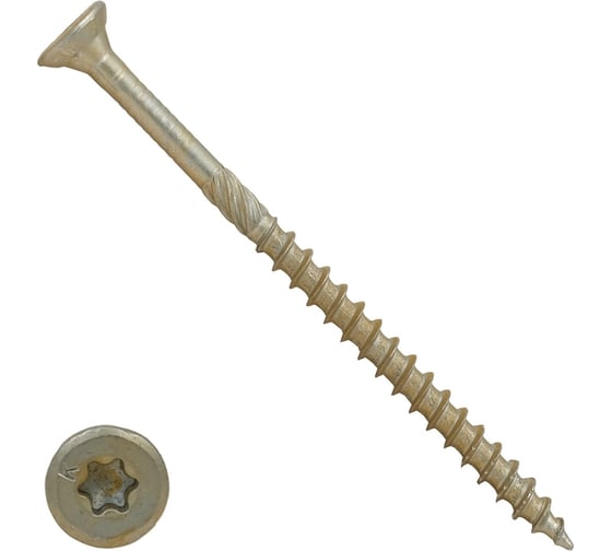 Саморез по дереву 23 Болта потайной, Torx, 5x80 мм, ЖЦ, 20 шт. скт580ф20