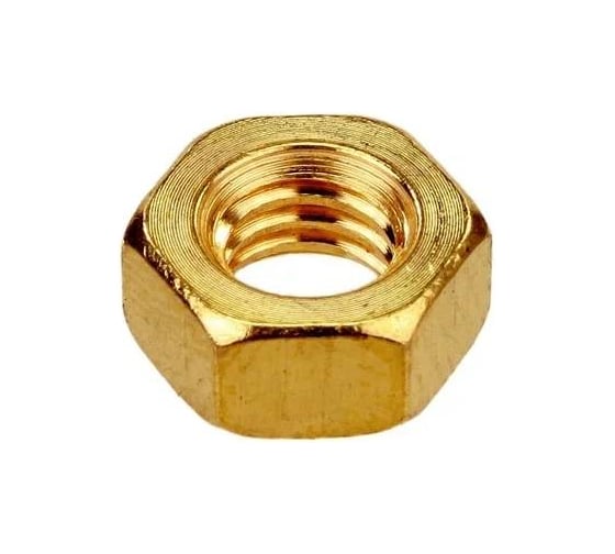 Гайка ЦКИ DIN934 М 6 шестигранная латунь никелированная SW 10 10 шт. 7663019