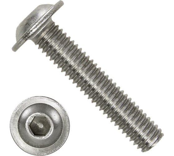 Винт ЦКИ ISO7380 -2, М4x25, с фланцем, 10.9, Ц, HEX 2.5, 25 шт 4337519 1