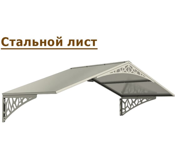 Козырек АрсеналЪ двускатный, стальной лист LOFT+ белый (дом, дача, дверь, крыльцо) серия ARSENAL AVANT мод. AR18K1B4I39-06