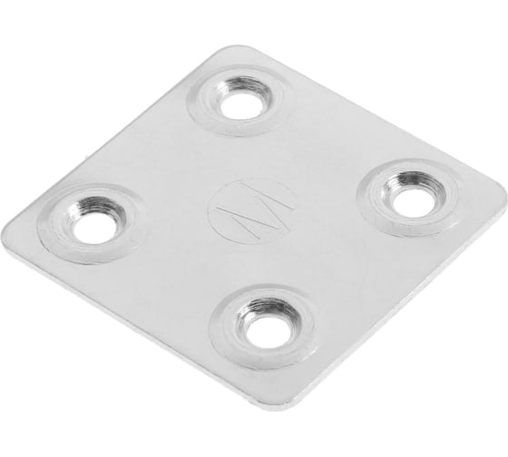 Крепежная пластина TUNDRA 40х40х1.2 мм, цинк, в упаковке 1 шт. 5296486