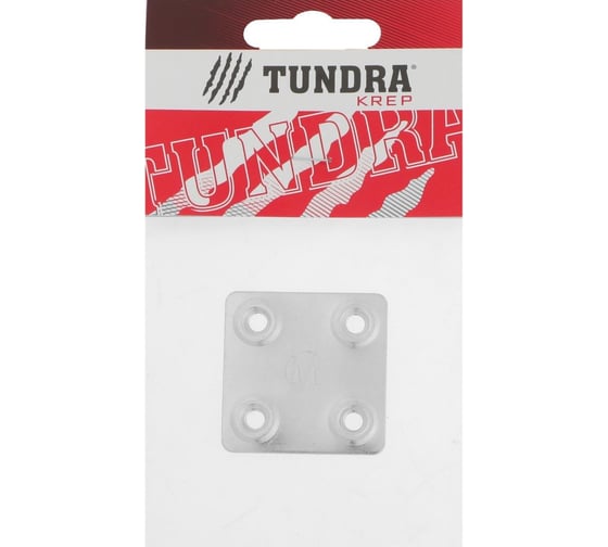 Крепежная пластина TUNDRA 40х40х1.2 мм, цинк, в упаковке 1 шт. 5296486