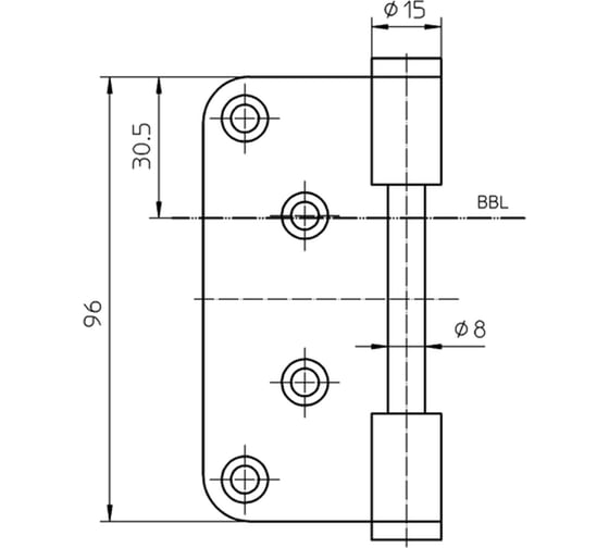 Петля SIMONSWERK Variant V0087 WF часть полотна никелированная 67623
