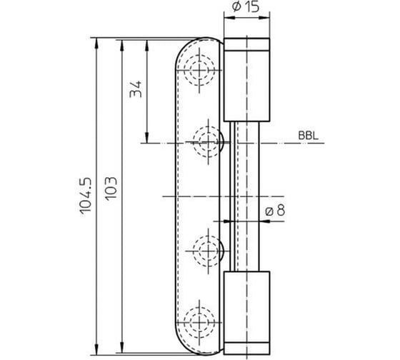 Петля SIMONSWERK Variant V0037 WF FD часть полотна никелированная 67622