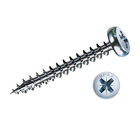 Универсальный саморез ЦКИ скругленный, 6x80 мм, Ц, Pz 3, SPAX, 10 шт. 1175
