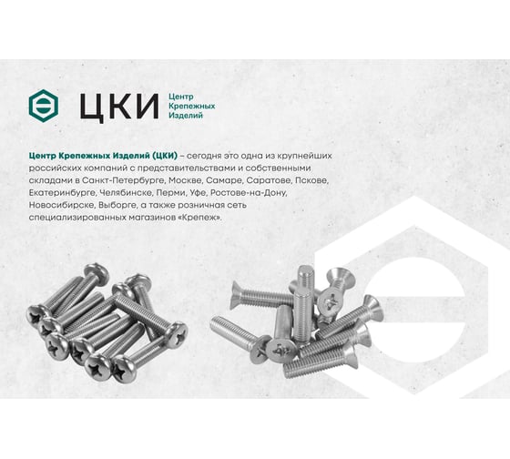 Сантехнический шуруп ЦКИ DIN571, 6x30, Ц, SW 10, 50 шт. 3355109