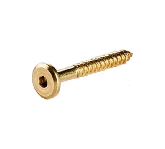 Мебельный шуруп ЦКИ 6.3x110 мм, латунир., HEX 4, 10 шт. 4391219