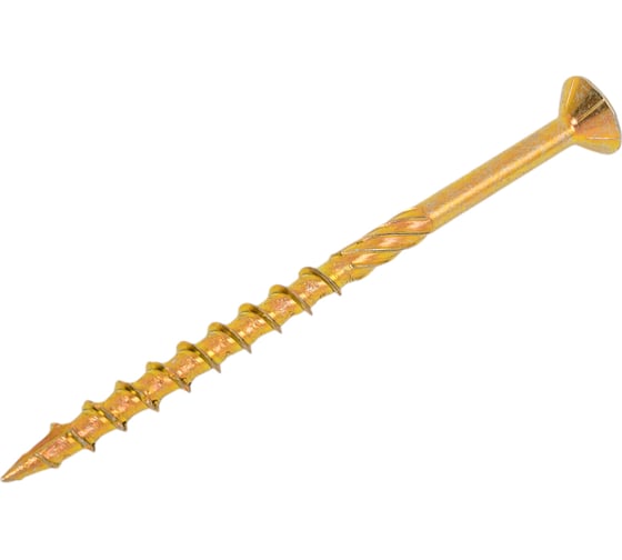 Саморез конструкционный НАКРЕПКО потай, желтый, для дерева, 6x90, Torx 30, 100 шт. 401109