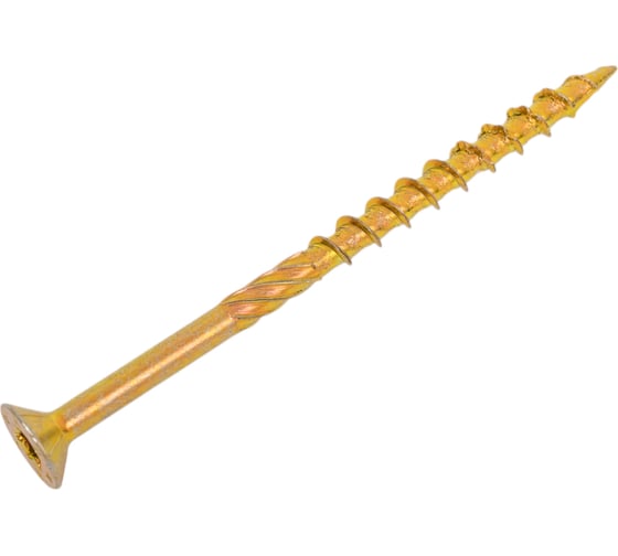 Саморез конструкционный НАКРЕПКО потай, желтый, для дерева, 6x90, Torx 30, 100 шт. 401109