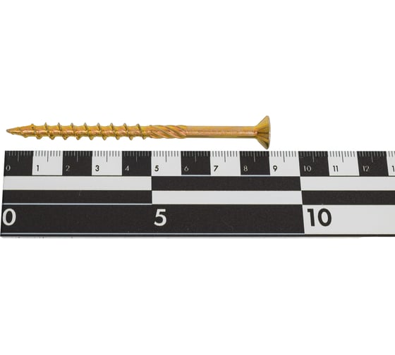 Саморез конструкционный НАКРЕПКО потай, желтый, для дерева, 6x90, Torx 30, 100 шт. 401109