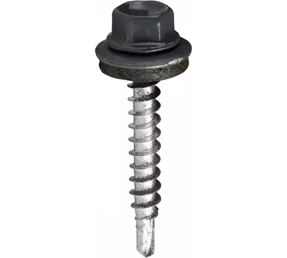 Саморез кровельный НАКРЕПКО 4,8x35 графит RAL 7024, 50 шт. 204739 1