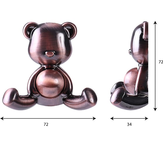 Крючок Larvij Медведь, цинковый сплав, медь LKNBEAR.CU