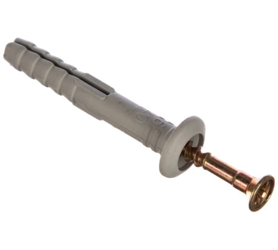 Дюбель-гвоздь ОПМ 227016-1 6x60 потай буртик ПНД gelb zn 100 шт П0000025337 1