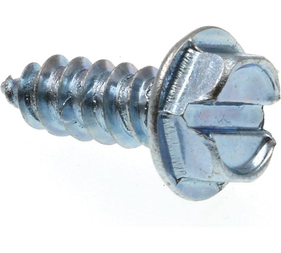 Саморез ОПМ DIN 6928 C, шестигранная головка, прямой шлиц, d6,3x25 zn, 200 шт. УТ000078565