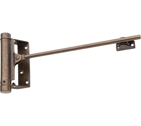 Дверной доводчик ALDEGHI LUIGI SPA стальной, пружинный, 77х235 мм, цвет: античная латунь, к-т: 1 шт + ключ с декоративными шурупами 115OA001