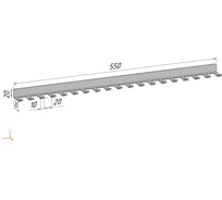 19 крючков для ключей, инструментов, полотенец Parallax 550мм металлические настенные белые 1 шт. 524WN0300200550-KRK