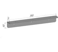 Кронштейн уголок Parallax 350 мм для столешницы барной стойки усиленный для крепления к стене черный 503BX040040350-KRN