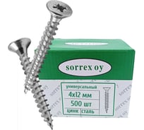 Саморез универсальный потайной оцинкованный SORREX 4x12 (500штук) SU-1C-04-012 500
