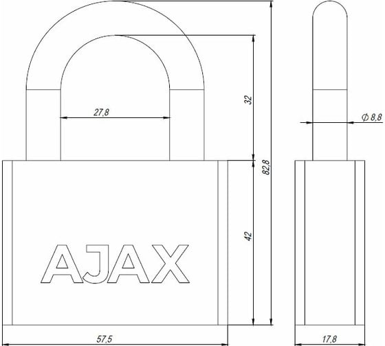 Навесной замок AJAX PD-30-60, фин. 3 кл., блистер 42579