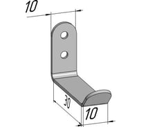 Крючки для ключей, инструментов, полотенец Parallax 10 мм. Комплект 3 шт черные 524BX0300200010-KRK