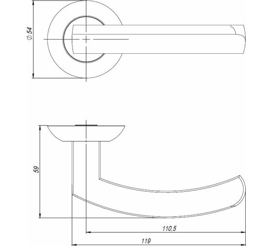 Раздельная ручка AJAX SIGMA JR ABG-6 зеленая бронза, 105 мм 43185