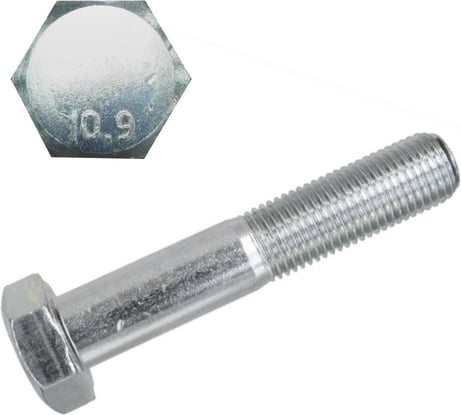 Болт Море-Метизов DIN 961, класс прочности 10.9, М10x1,25x55 цинк, 10 шт. BOLT961СМ101255510М