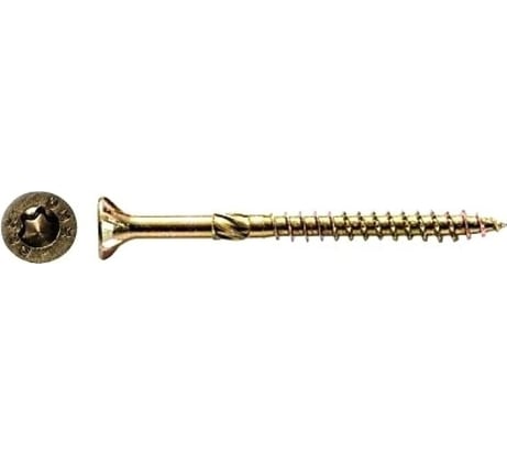 Саморезы конструкционные КРЕП-КОМП потай, Torx, желтый цинк, 4.5x30 мм (250 шт) скт4530