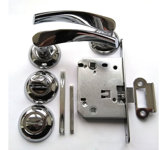 Комплект ручек Verdi L70 хром, механизм +завертка 23CP70