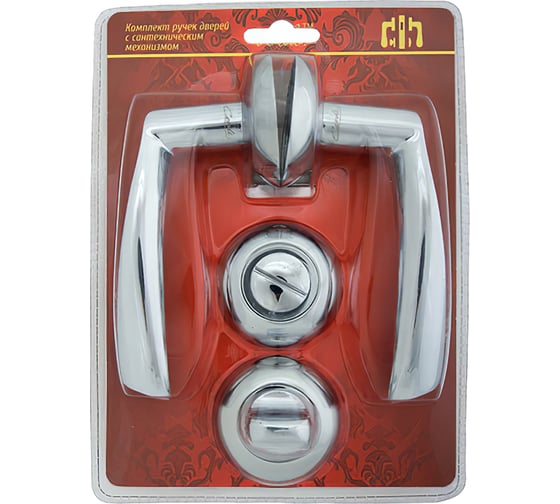 Комплект ручек Verdi L70 хром, механизм +завертка 23CP70
