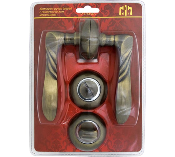 Комплект ручек Verdi бронза, механизм L70+завертка 39AB70