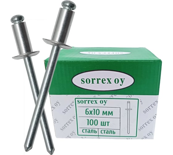 Заклепка вытяжная SORREX 6x10 мм OY, 100 штук SSD 60100 100 1