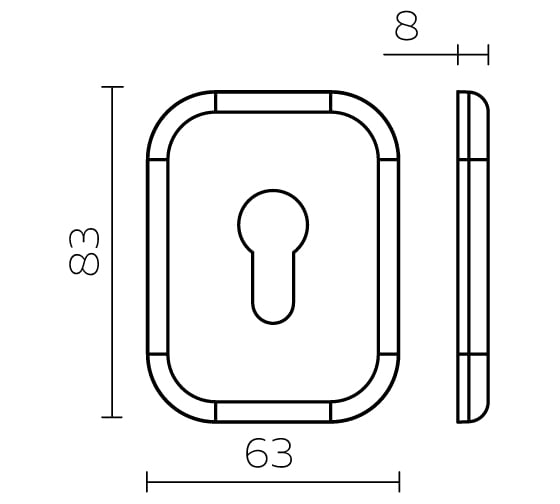 Декоративная накладка под цилиндр Fuaro ESC 486-C SQ XL хром CP-8, 1 шт. 39689