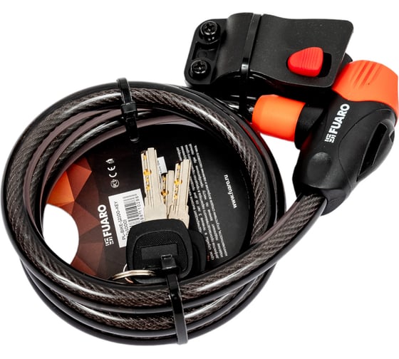 Тросовый замок Fuaro PL-12100-KEY 12x1000 мм, 3 перфориров. кл., подвес 42307
