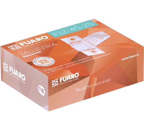 Врезная защелка Fuaro PLASTIC P12-45-25 WH белый 42565