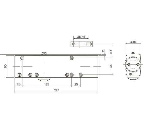 Доводчик DOORLOCK DL200 BC DC EN1-5 черный с регулируемыми функциями тормоза открывания и задержки закрывания, регулируемое усилие закрывания 75550