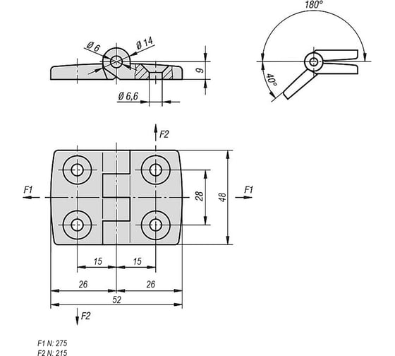 Шарнир KIPP K0580.251515