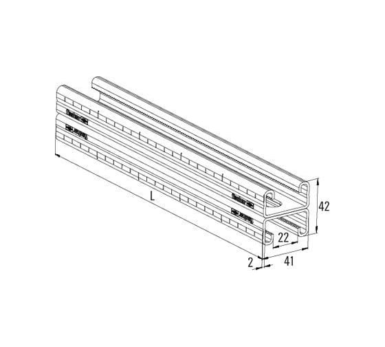 Монтажная шина Fischer FUS 21D/2,0-3м 504458