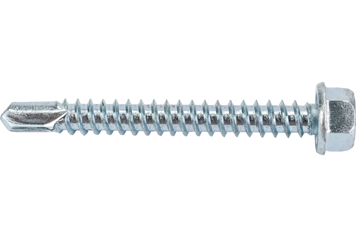 Саморез ZAMETAL 5,5х45 со сверлом и шестигранн. головкой, DIN 7504K, оц.,  250 шт ZA081580