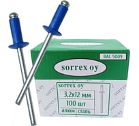 Заклепка вытяжная SORREX цветная алюминий/сталь 3,2x12 RAL 5009 Лазурно-синий OY 100 штук 2ASD 32120 RAL 5009 100