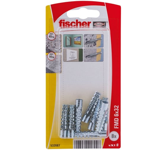 Дюбель распорный fischer металл FMD 6x32 K_8 шт. 532687