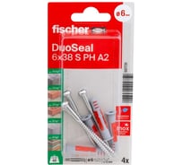 Дюбель fischer для влажных помещений 6x38 с шурупом, 4 шт. 557731