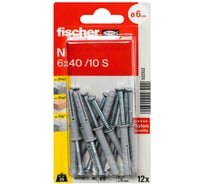 Дюбель-гвоздь fischer потайной 6x40 12 шт. 522322